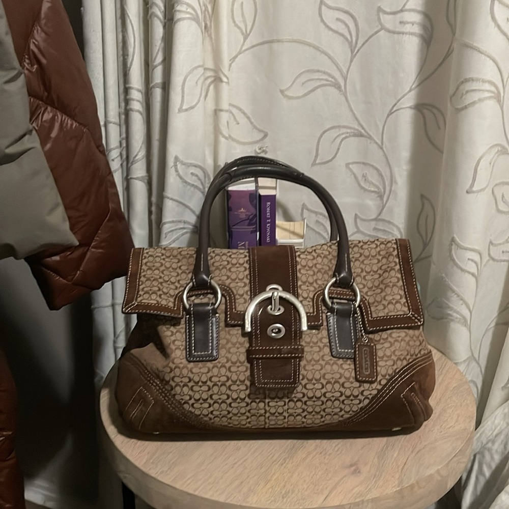 Coach Brown and Tan SoHo Shoulder Bag